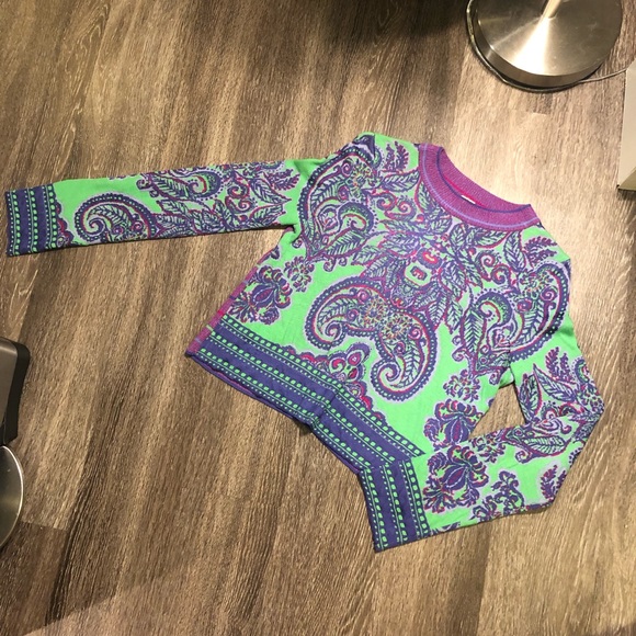 Paisley light knit jersey top/sweater/knit top - Picture 1 of 4